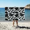 Black White Print Cow Anime Beach Swimming Towel Soft Absorbent Washcloth Children's Gifts For Kids Travel Camping Gym