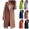 Winter Candy Color Lapel Long Coat Coat Windbreaker Woman