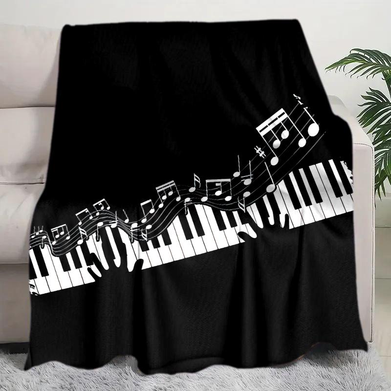 1PC Piano Keys Music Printed Blanket, All Season Lightweight Home Office Outdoor Nap Multifunctional Blanket A17