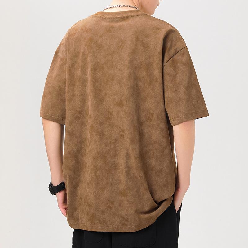 Summer and Summer American High-density Knitted Loose Fashion Men's T-shirt Short-sleeved