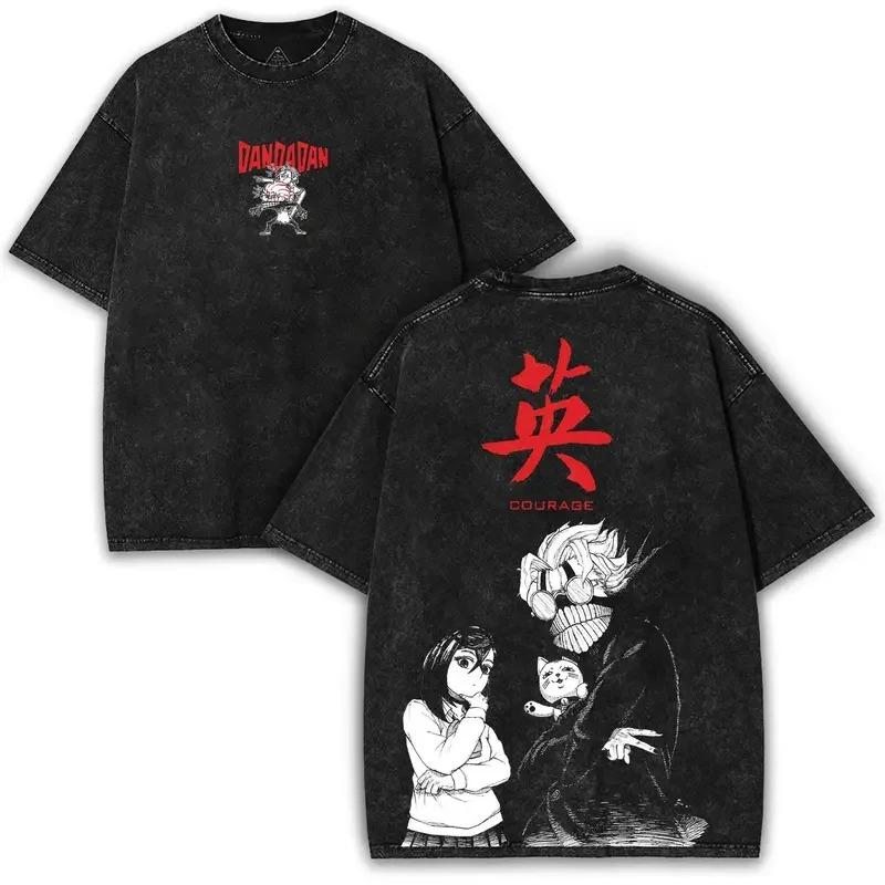 

Funny Animen Dandadan Print Tshirts Men Women Washed Vintage Tees Hip Hop Fashion Oversized Street Short Sleeve Harajuku Tops L
