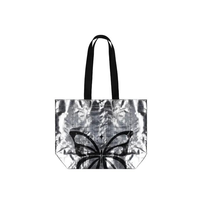 SIGNATURE BUTTERFLY REUSABLE BAG_SILVER