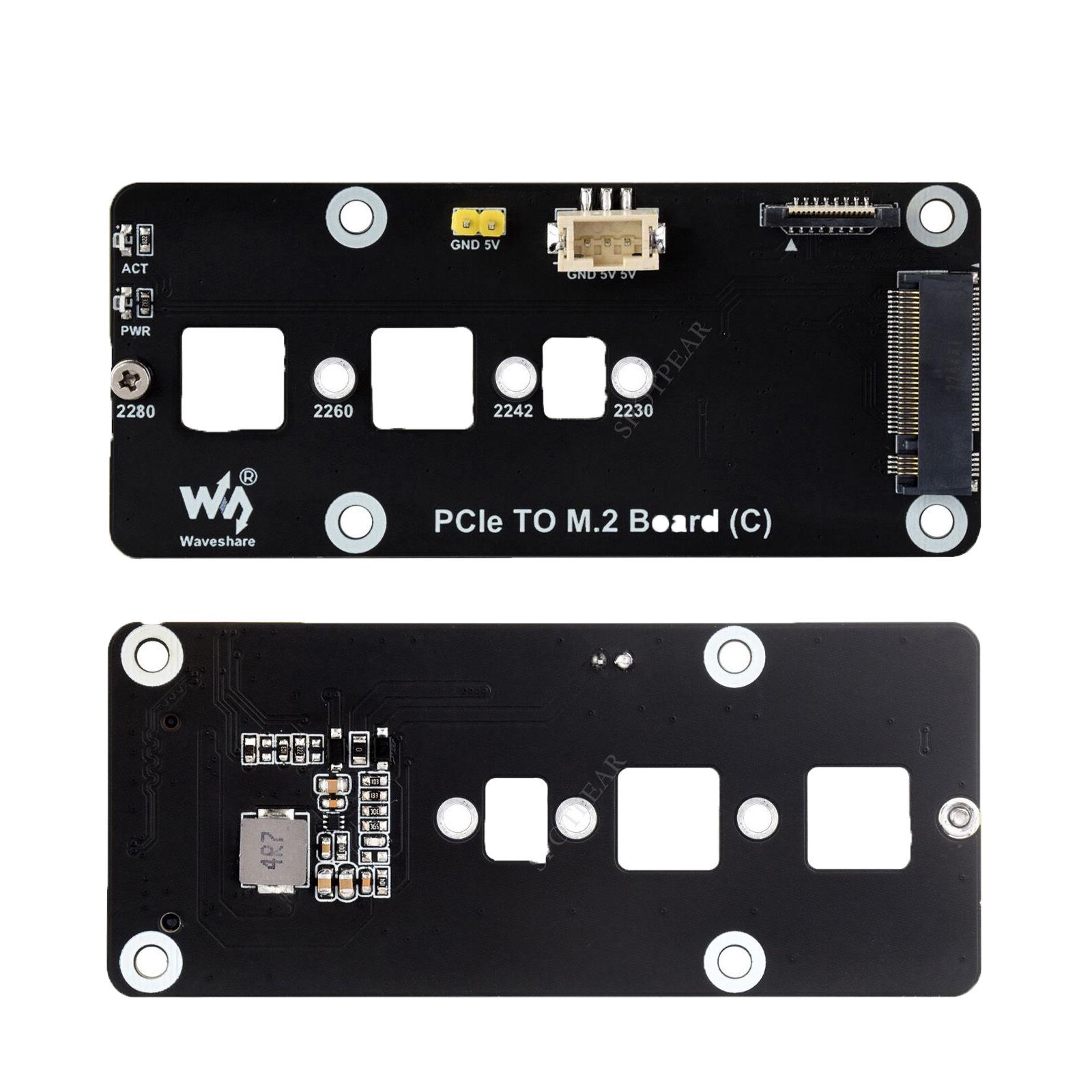 

Raspberry Pi 5 PCIe to M.2 NVMe SSD Expansion Board (2280/2242/2230)