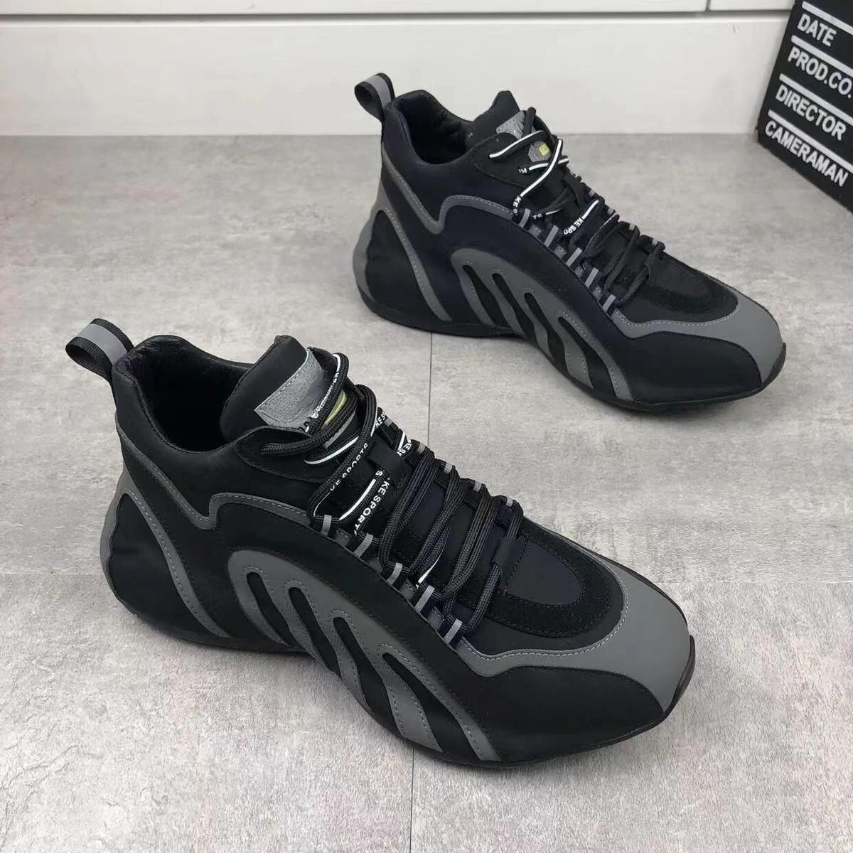 

2024 Autumn New High Top Shoes Casual Thick Soled Men s Fashion Shoes Sneakers Men 39 чёрный