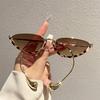 New European and American retro fashion cat eye sunglasses anti-hook small frame frame women's high-end sunglasses