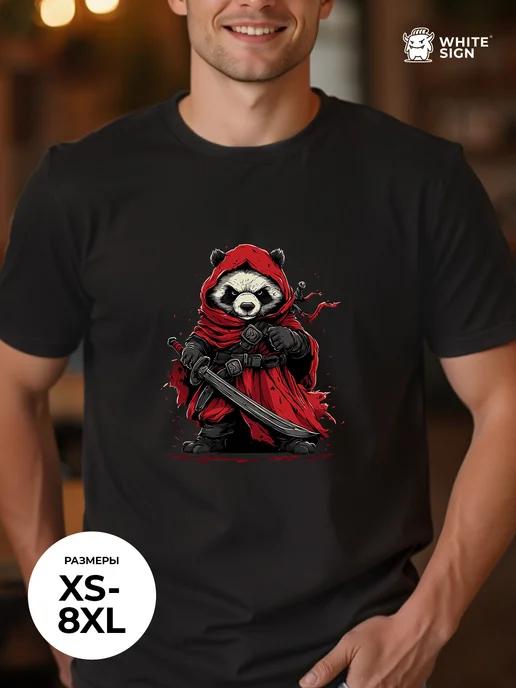 Oversized autumn T-shirt with Red Warrior print (youth style) 3XL
