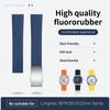 Soft FKM Fluoro Rubber watchband Quick Release For Timex MIDO Tissot Longines Conquest HydroConquest L3 Strap 18/19/20/21/22mm