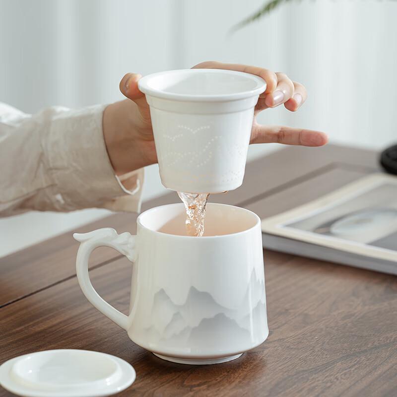 Zhai Qingsong Ceramic Tea Separation Office Mug with Infuser