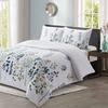 White Flower Three-Piece Quilt Cover 3D Digital Printing Bedding Set Simple Bed Cover