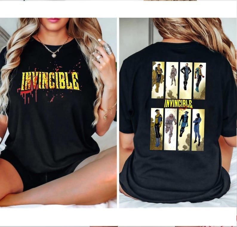 Непобедимый Марк Футболка Супергероя, Костюм Супергероя, Подарок для Фаната Комиксов Унисекс Футболка XXL