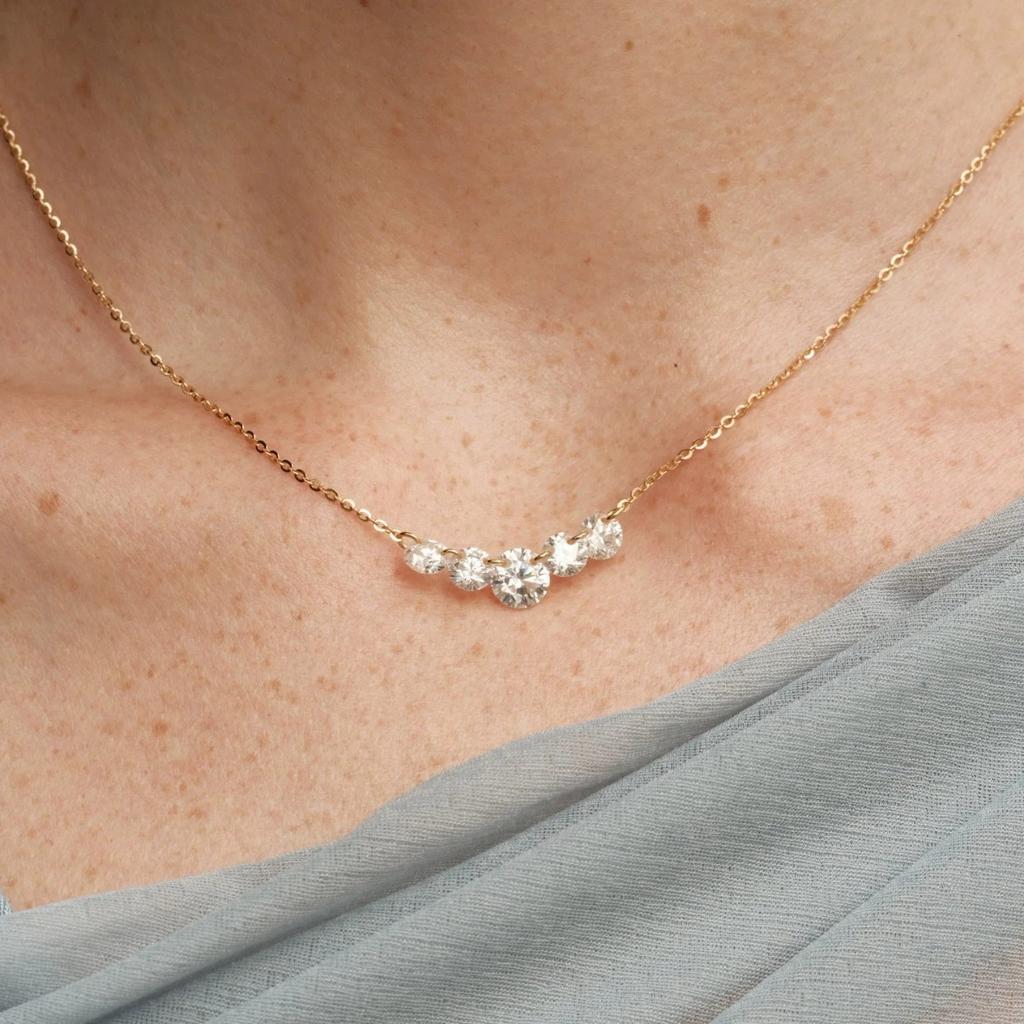 Factory 925 Sterling Silver Shiny Zircon Pendant Necklace for Women Minimalist Daily Wear Necklace Fashion Jewelry