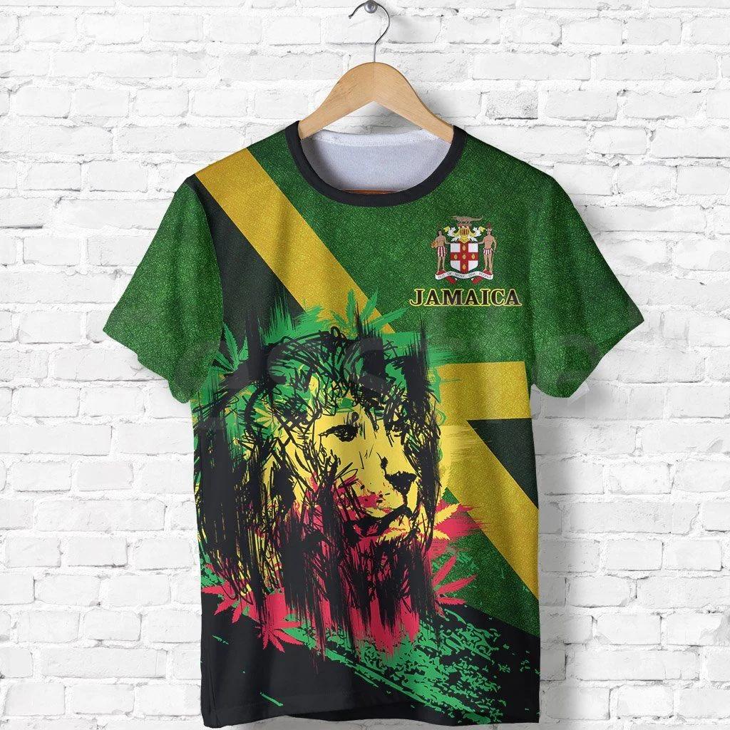 ETST WENDY 005 Tessffel Jamaica Lion Emblem Zomer Nieuwe Mode 3D Print Tops Tee T-shirt Mannen Vrouwen Korte Mouw T-shirt Streetwear Stijl-8 5XL