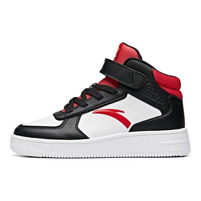 Comfortable Lightweight Non-Slip Wear-Resistant High-Top Skate Shoes Kids Sneakers Black White Red A33038010H-2