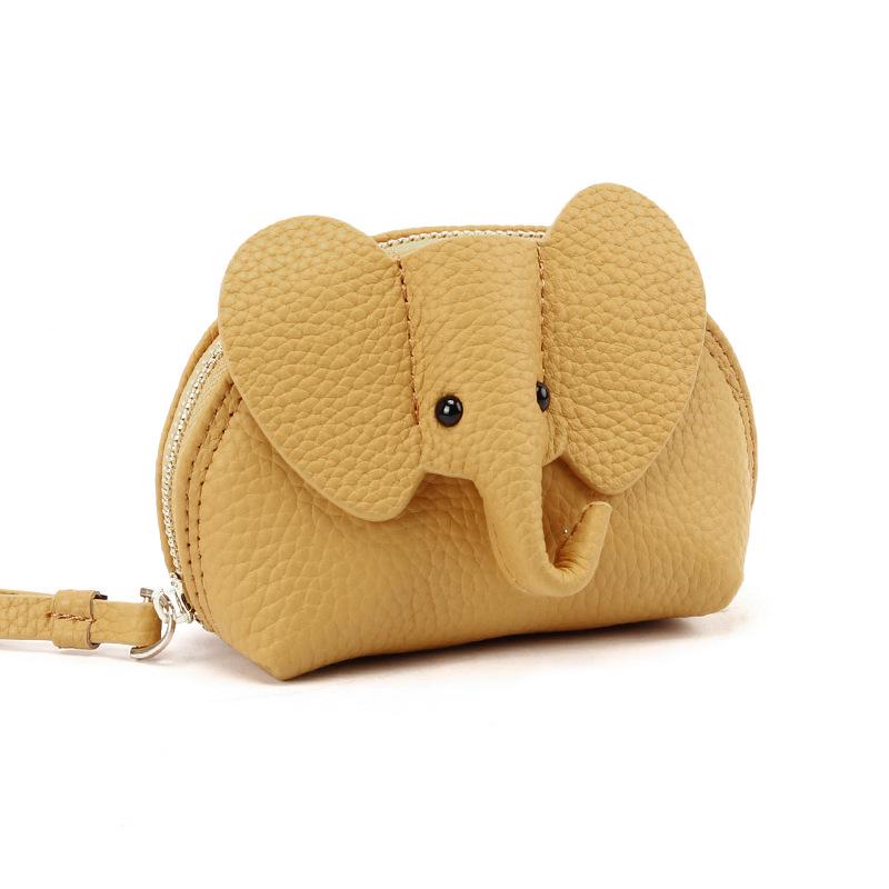 Portamonete Creativo con Cerniera a Forma di Elefante in Pelle - Carino e Compatto