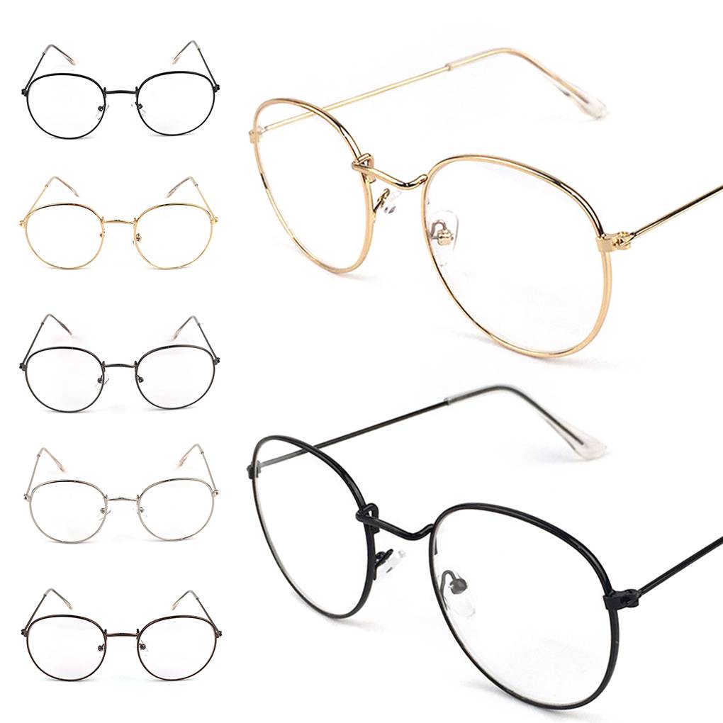 Vintage Runde Brille Metallrahmen Brille Retro Brille Klare Gläser Brillen