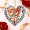 Girl Acrylic 2D Flat Decorative Pendant Creative Valentine's Day Ornament