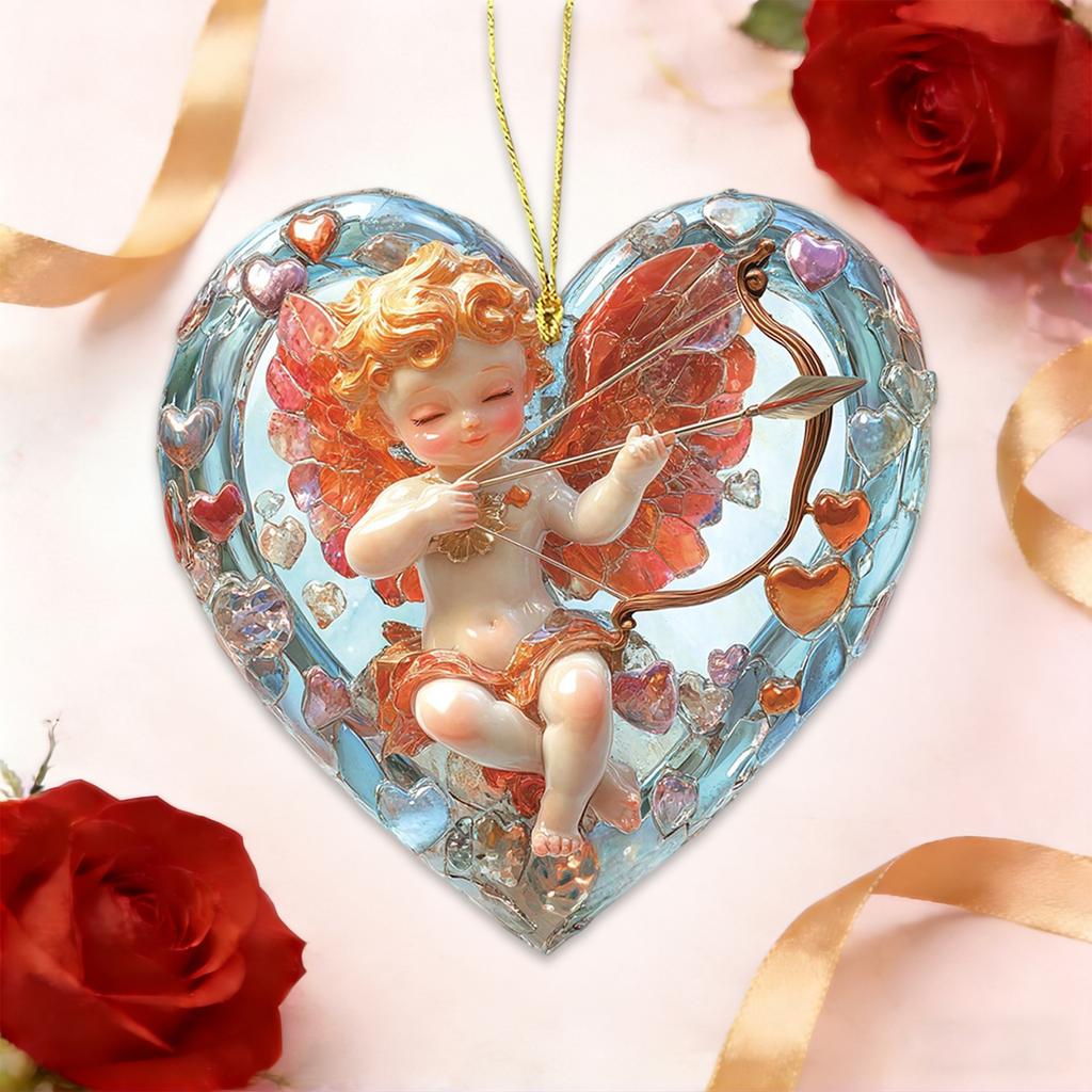 Girl Acrylic 2D Flat Decorative Pendant Creative Valentine's Day Ornament
