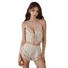 Sexy lace seduction satin pajamas women's lingerie front open tie-up pure desire nightdress set pure desire dating