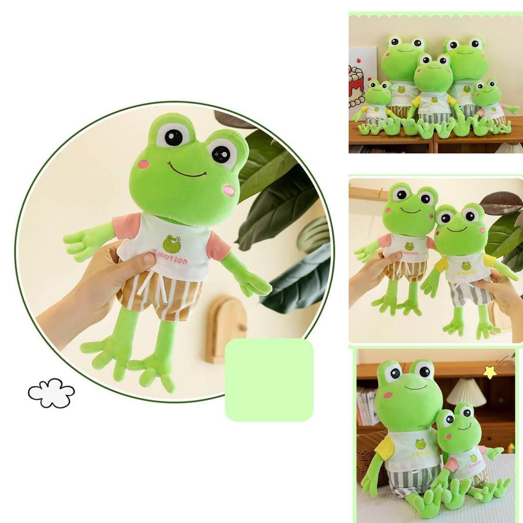 Adorable Green Frog Plush Toy Perfect For Cuddling With Soft Pp Cotton Filling