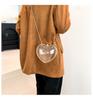 Stylish Transparent Heart Shaped Mini Crossbody Bag With Chain Lock For Women