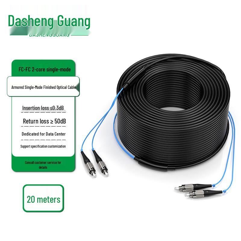 

Dashun Outdoor Armored Single Mode FC-FC Fiber Optic Cable 20m
