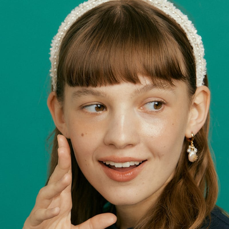 XPIER Tweed side pearl Hairband