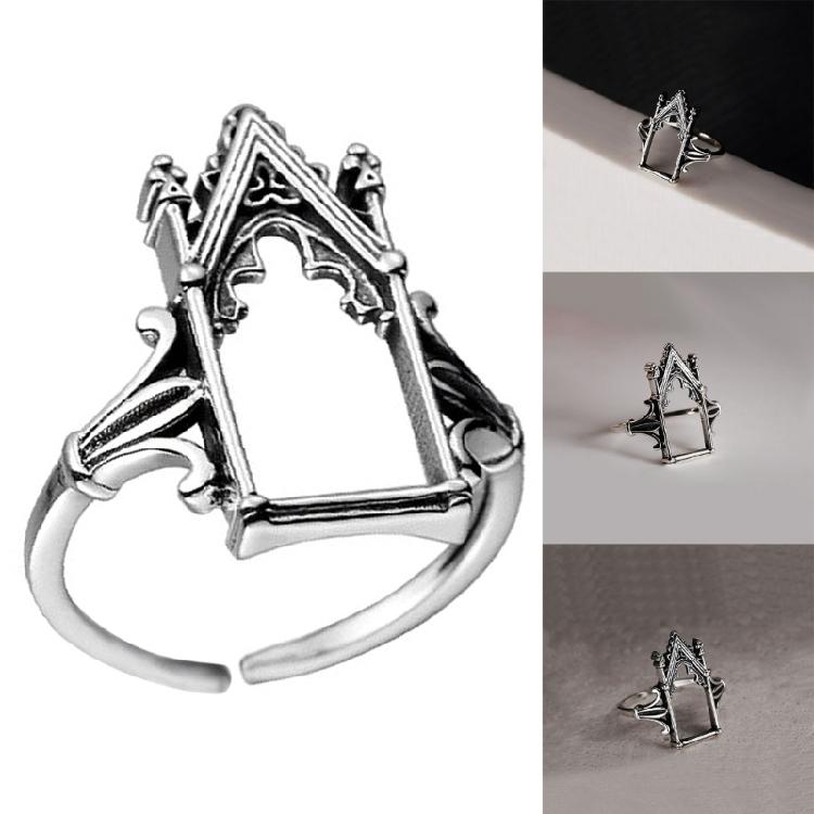 Living Mouth Rings Men's European and Beautiful Gothic Castle Shape Novel Rings