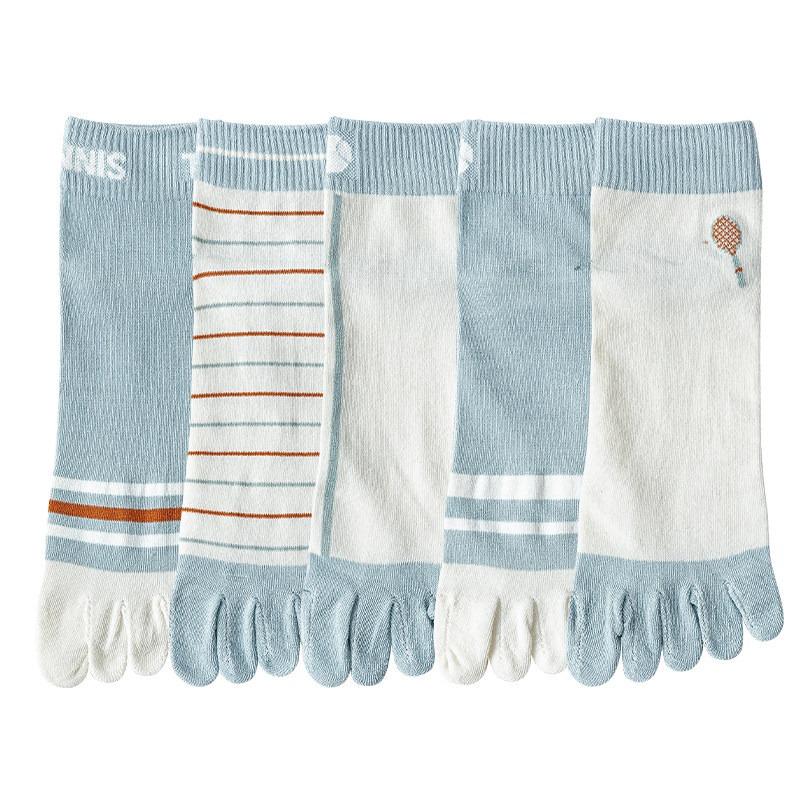 Women's Short Five-finger Socks, Cotton Socks, Odor-proof, Athlete's Foot, Sweat-absorbing, Summer Breathable, Thin and Cute Mid-calf Socks