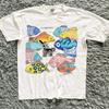 T-shirt Grafica Gatto Kliban Retro B 'So Many Fish' Unisex in Cotone