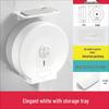 White Wall-Mounted Toilet Paper Holder with Storage Shelf