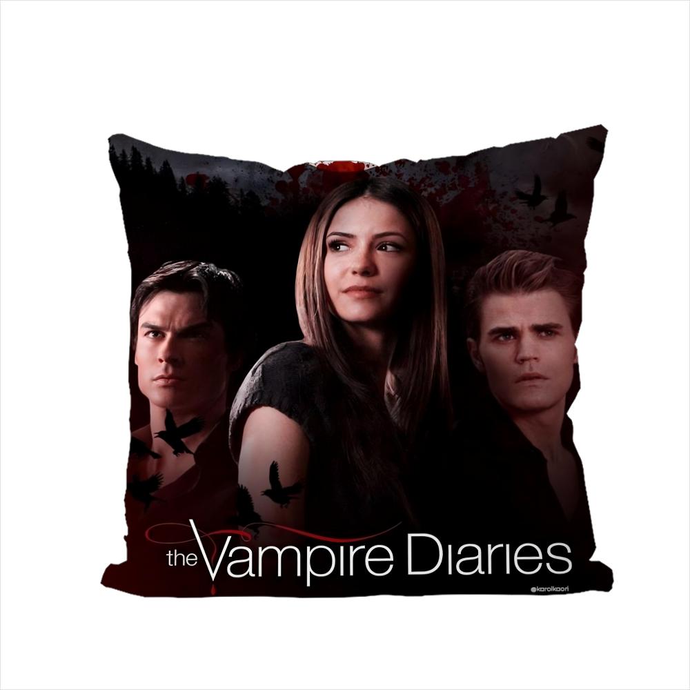 The VVampire Diaries Pillow Case For Car Sofa Decorative Home Doublesided Print Plush Square Throw Pillow Cushion Cover