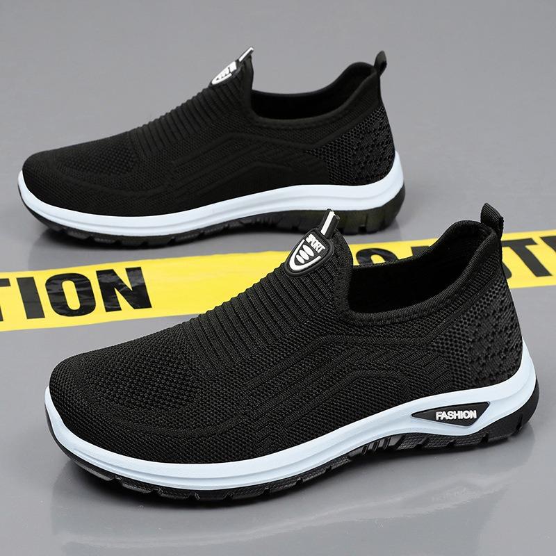 Men's Shoes Autumn Fly-woven Casual Shoes Mesh Breathable Dad Shoes Soft Sole Comfortable Sports Shoes Light Mouth Versatile Single Shoes