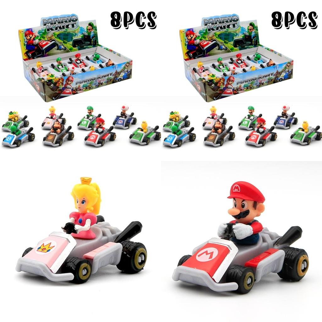 Super Mario Party Go-kart Toy Set With 8 Collectible Figures And Display Box