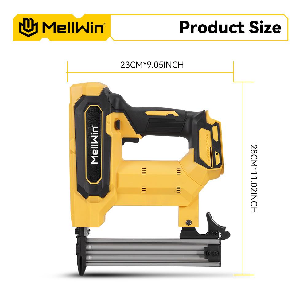 MELLWIN Cordless Electric Nail Gun 2 Mode Wireless Stapler Woodworking Framing Staple Gun Tools F30 For Makita 18V Battery Pin