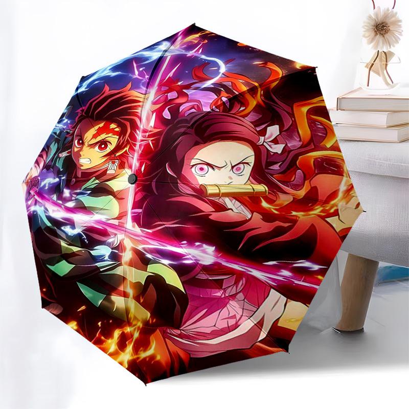 1pc Anime Characters Automatic Opening Umbrella with 3-Fold Design, Iron Frame Outdoor for Fans, Travelers, Daily Use, Gift Idea.U019