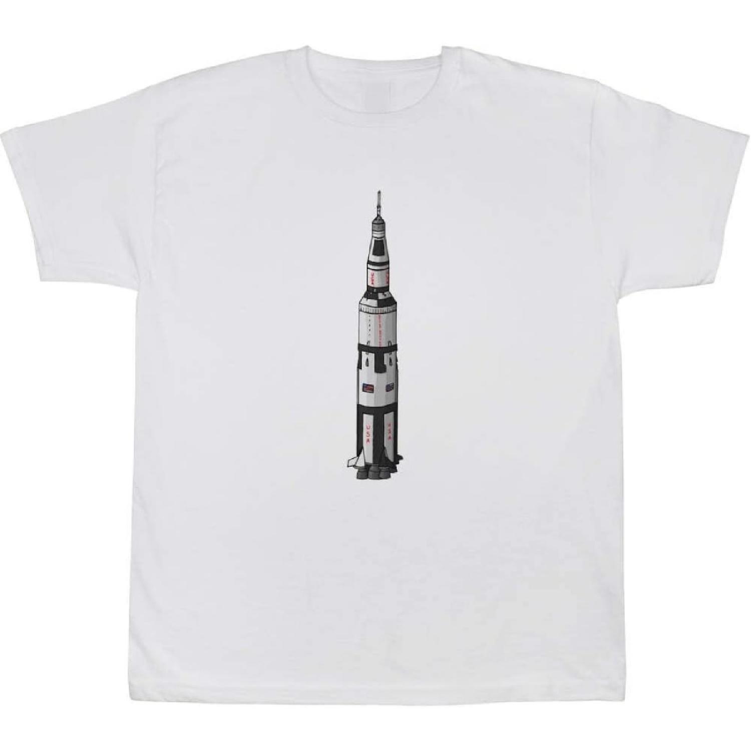 12-13 Years Apollo 11 Rocket Children s_Kid s T-Shirt (White) (TS00095389) S