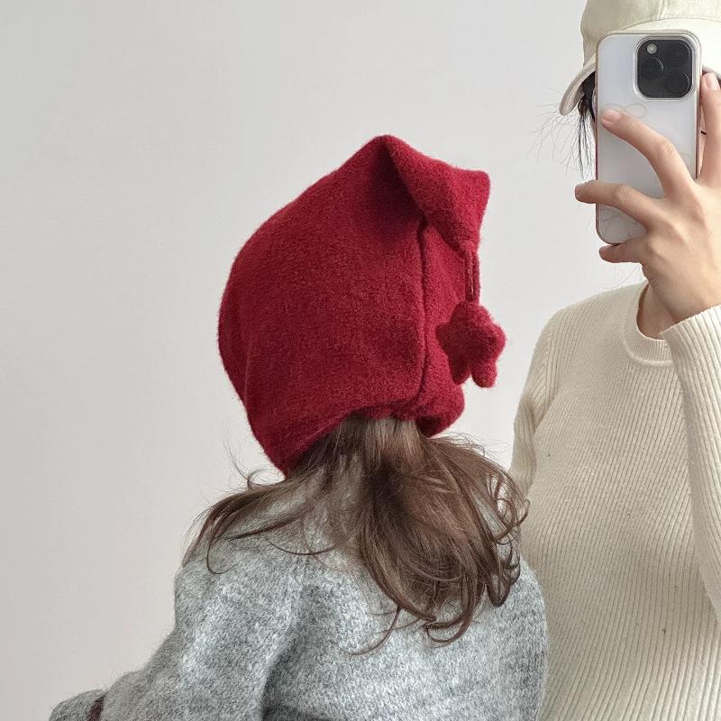 Windproof Soft Warm Hat Ear Protection With Star Warmer Beanie Cap Lace Up Design Outdoor Thick Ear Protection Bonnet Children