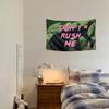 Dont Rush Me Woman Lying Sofa Quote Wall Tapestry Green Couch Pink Text Funny Humor Classic Painting Bedroom Living Room