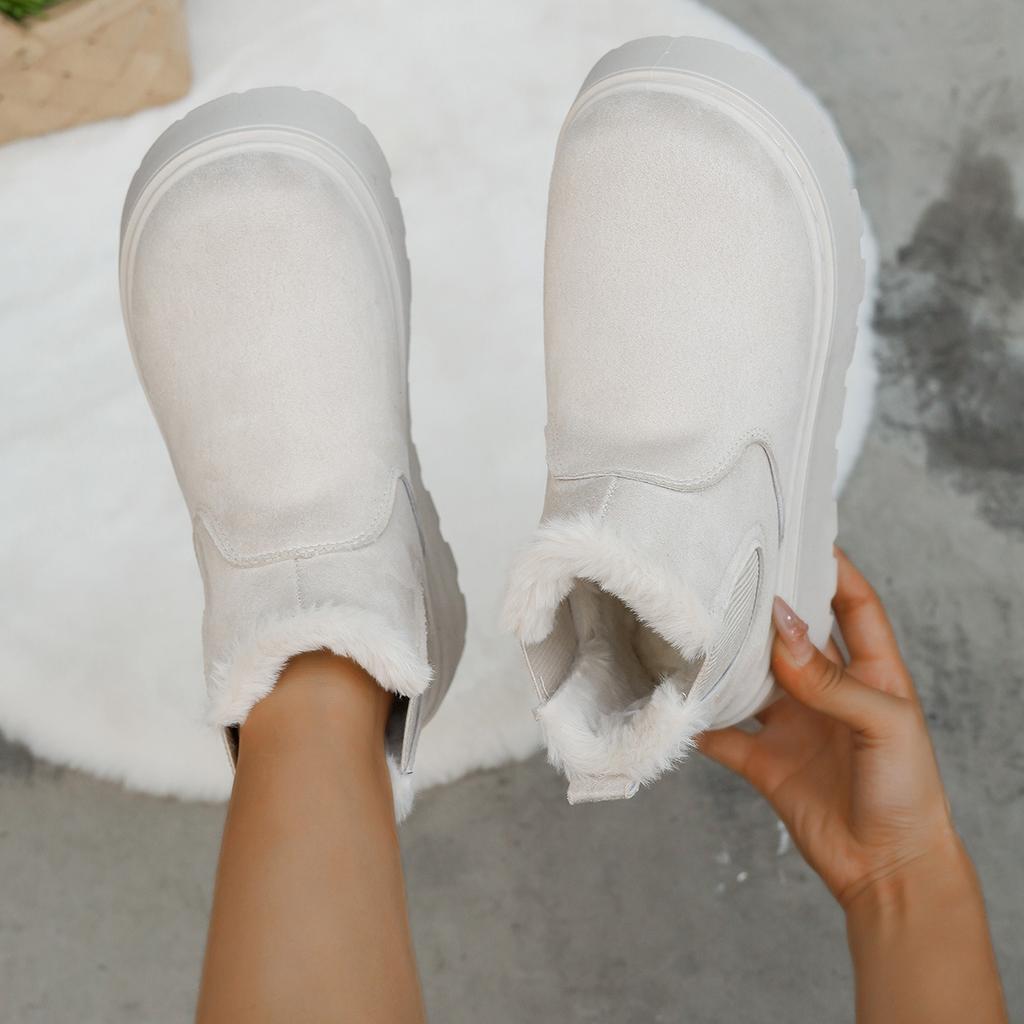 2025 autumn and winter new foreign trade women's thick-soled snow boots cotton shoes with velvet inside, round head and foot cotton boots 2025