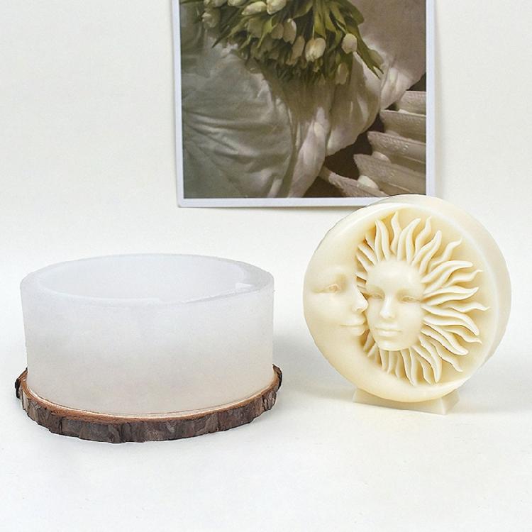 Moon Sun Carved Candle Mold for Making Candle Gypsum Ornaments