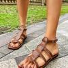 Shoes Female 2025 New Buckle Strap Women's Sandals Open Toe Beach Sandals Women Summer Plus Size Flat Sandals Zapatos