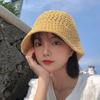 Summer Hollow Bucket Hat Women's Breathable Hat Thin Anti-ultraviolet Sun Hat Fashion Basin Hat Bucket Advanced Sense