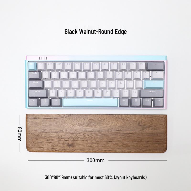 Black Walnut Solid Wood Keyboard & Mouse Wrist Rest Pad