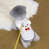 Haustierweste mit Zugring D-Ring Weiches Waffelgewebe Hautfreundliches Material Niedliches Design Kontrastfarbe Hundegeschirr Weste für Kleine Hunde Teddy Bichon