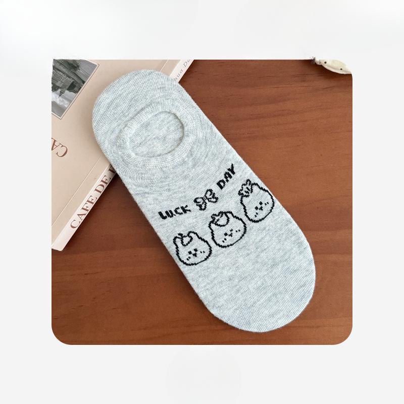 Women's Summer Thin Invisible Shallow-mouthed Short Socks, Silicone Anti-slip and Non-dropping Heel Socks, Cotton Socks