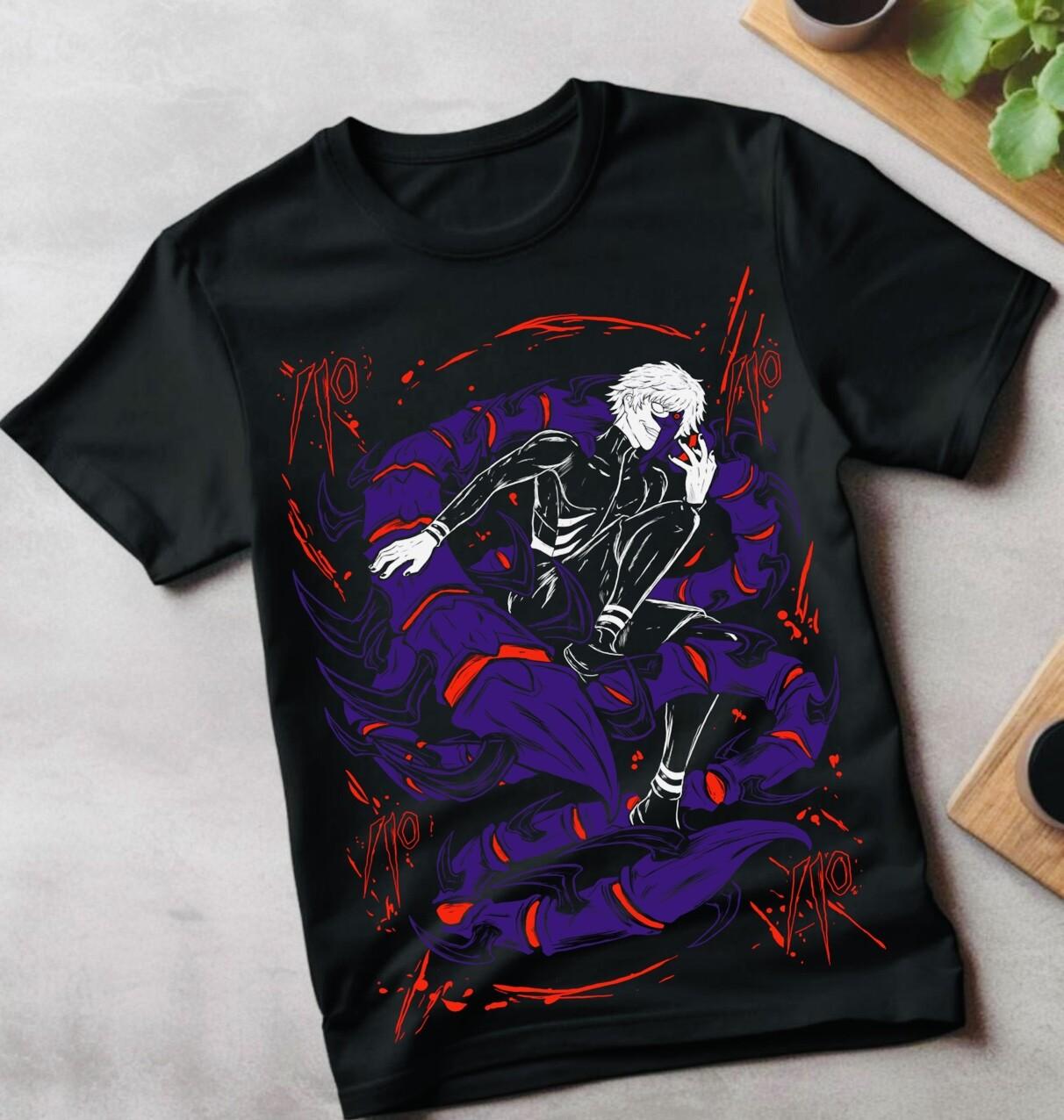 Tokyo Ghoul T-Shirt Mens Womens Tees Top Ken Kaneki T-Shirt Mens Womens Tees Top Japanaise Manga Anime Tshirt Tee All Size L