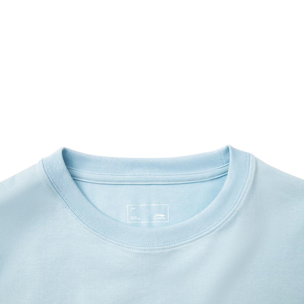 Li-Ning Comfortable Casual Simple Loose Round Neck Pullover Short Sleeve T-Shirt Women Tops Clear-Spring-Blue AHSV286-2