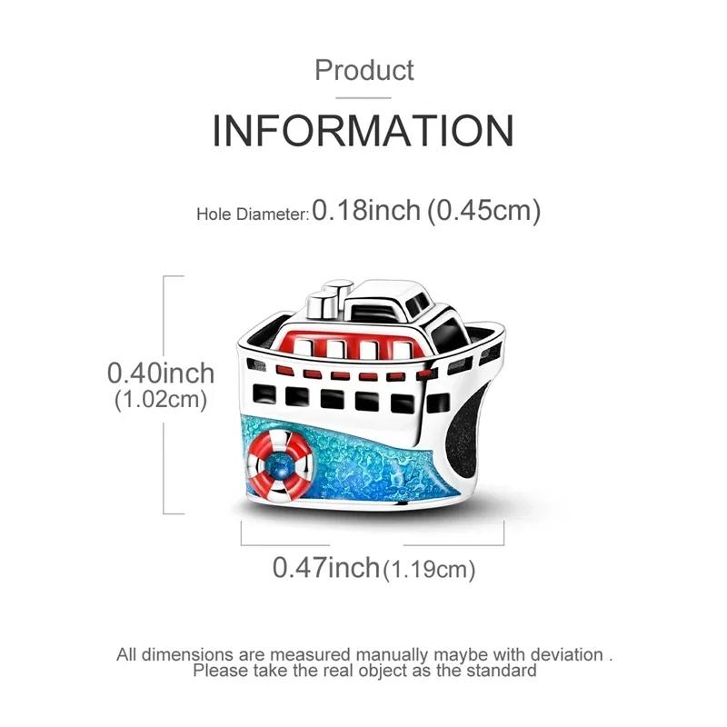 Copper Blue Ocean Charms Bead Cruise Fine Ship Crab Seahorse Pendants Fit Bracelet Diy Jewellery Marking Present