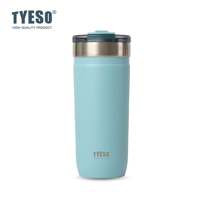 Tyeso 710ml Minimalist Matte Insulated Water Bottle Stainless Steel Portable Tumbler with Straw Leakproof Car Mug for Daily Use