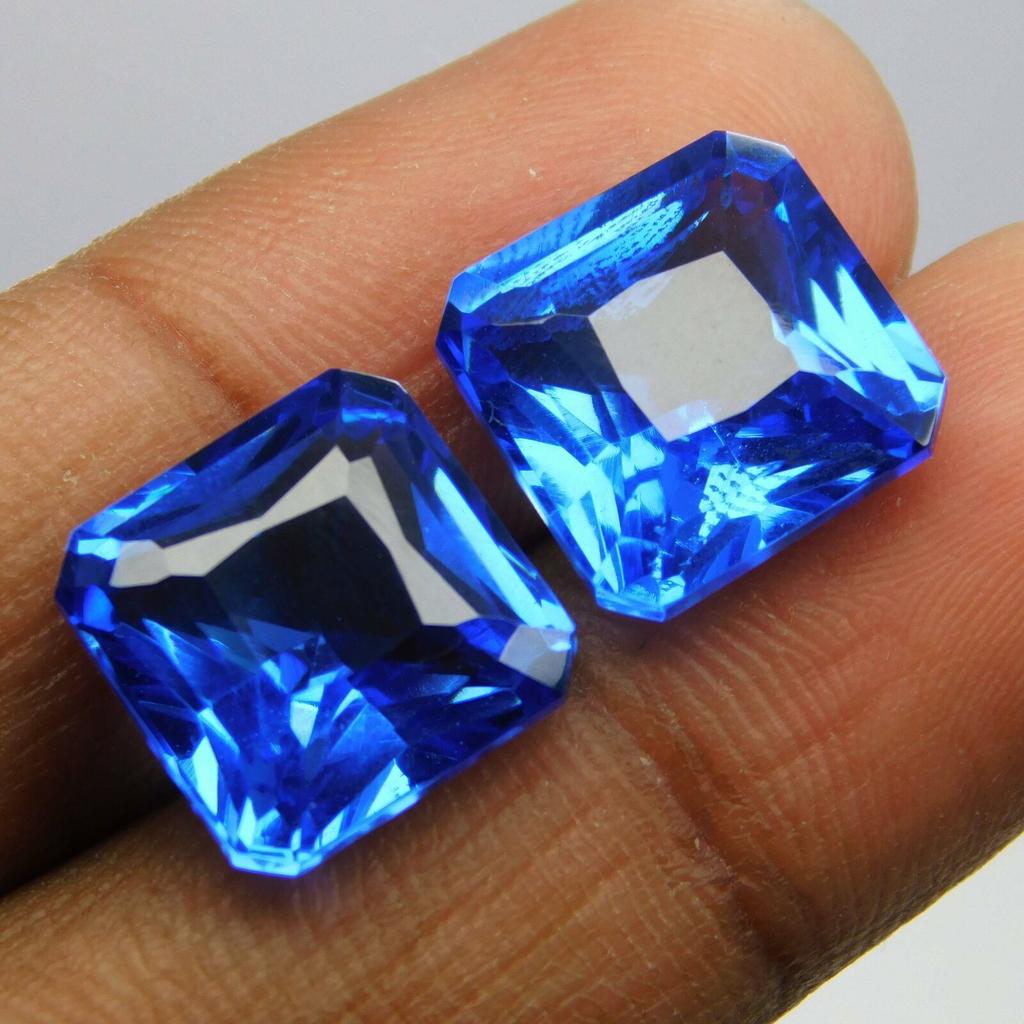 Natural Flawless BLUE Sapphire 18.40 Ct CERTIFIED Loose Gemstone Square Shape
